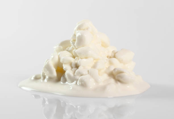 istock Cottage Cheese. Isolated on gray background. 1059041204