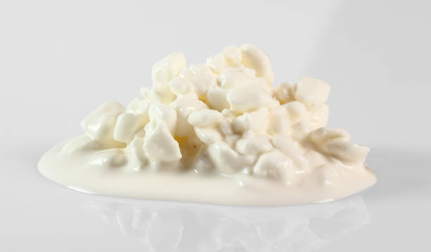 istock Cottage Cheese. Isolated on gray background. 1059041214