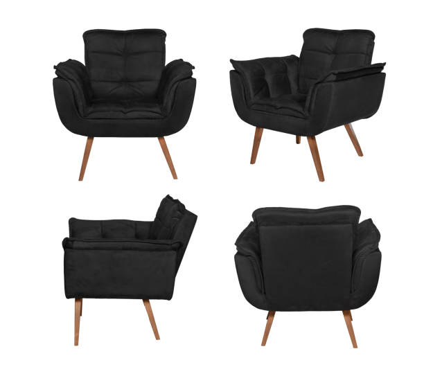 Color armchair. Modern designer chair on white background. Texture chair. stock photo