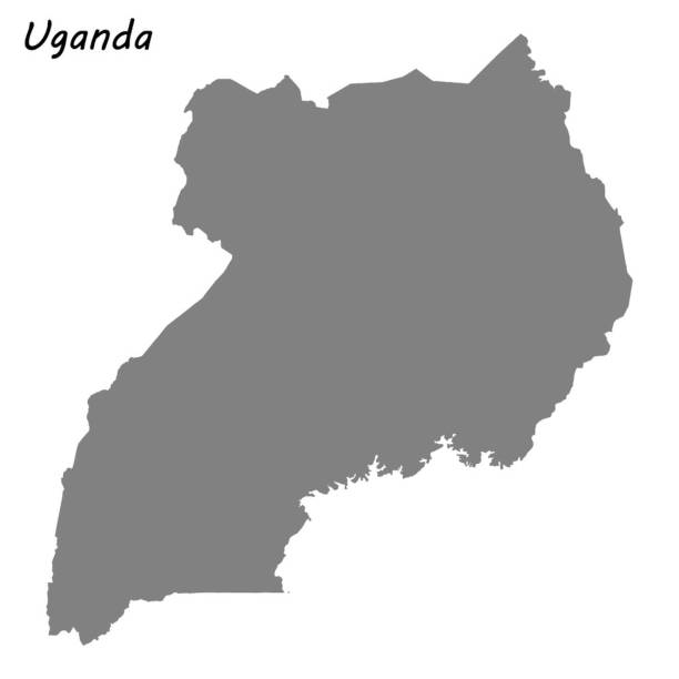 High quality map High quality map of Uganda uganda stock illustrations