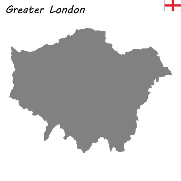 mapa wysokiej jakości to uroczysty hrabstwo anglii - greater london stock illustrations