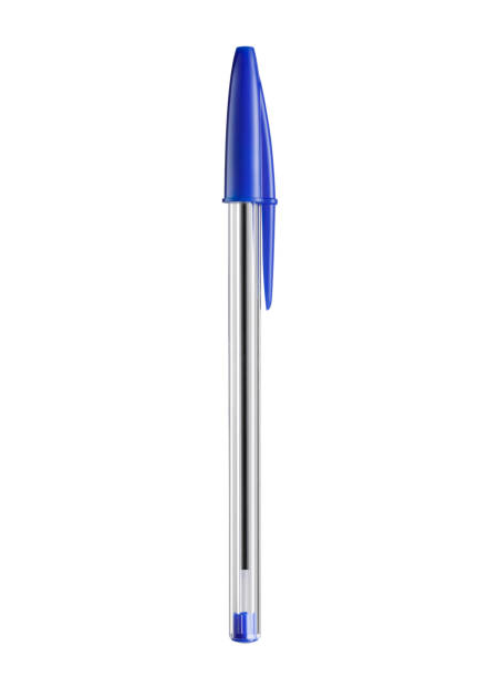 istock Blue ballpoint pen on white background 1059055170