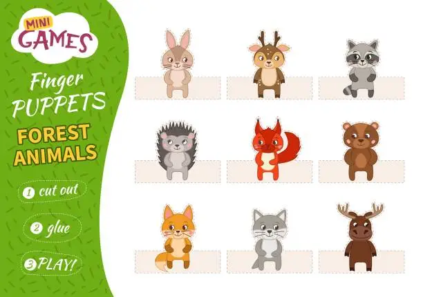 Vector illustration of A set of finger puppets for children.