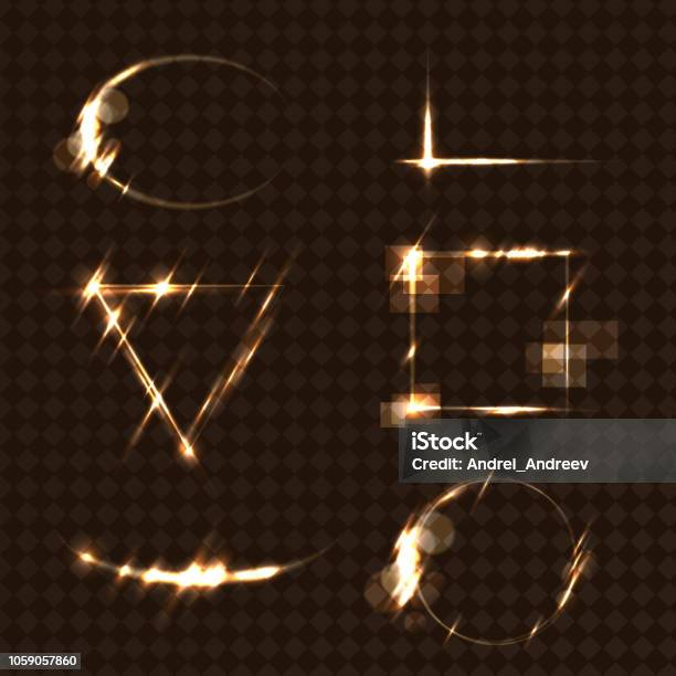Vector Light Frame Light Frame Set With Light Effects On Transparent Background Victor ...