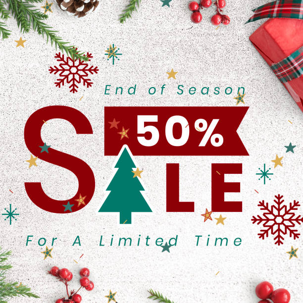 istock 50% Christmas sale sign mockup 1059060890