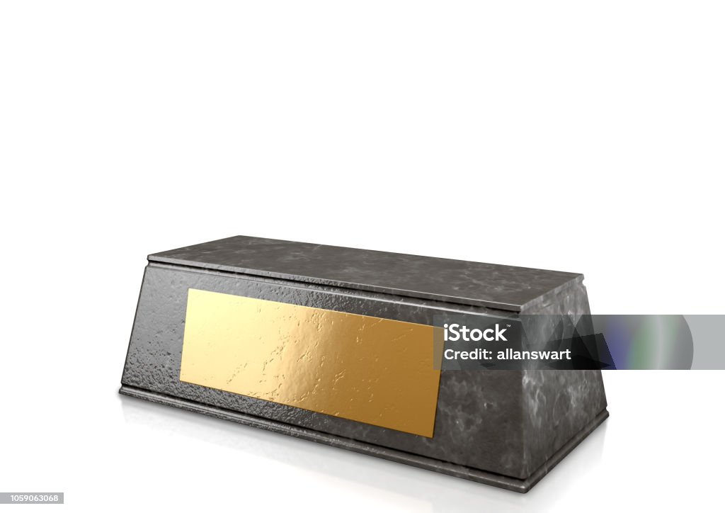 Trophy Base Stock Photo - Download Image Now - Award, Award Plaque, Black  Color - iStock