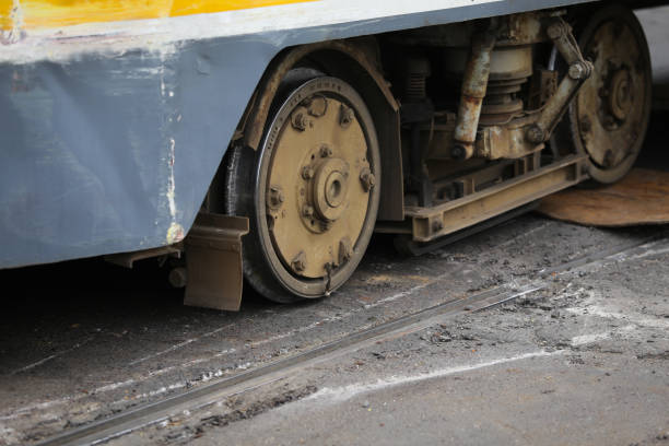 Details of a derailed tram due to a road accident