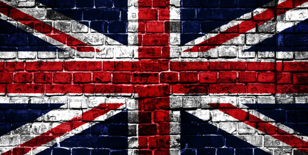 istock National flag of Great Britain on a brick background. 1059070866