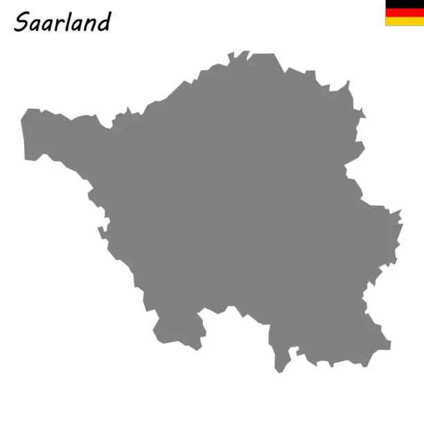 Vector illustration of High Quality map is a state of Germany
