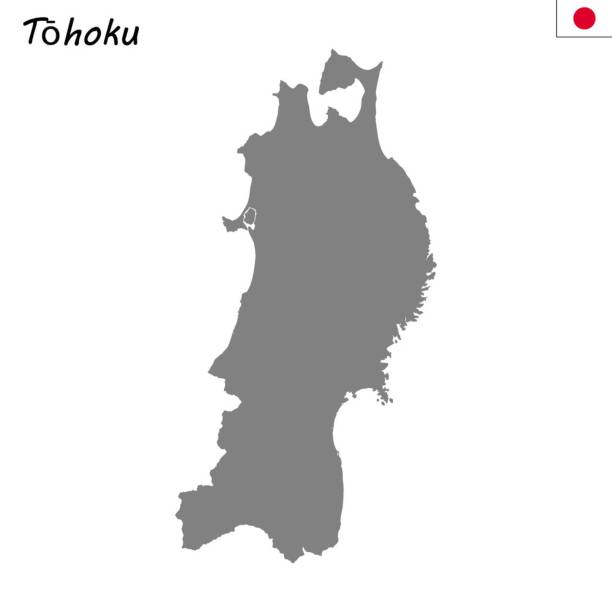 일본의 지역의 높은 품질 지도 - tohoku region stock illustrations