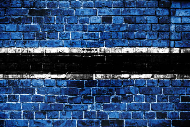 istock National flag of Botswana on a brick background. 1059077068