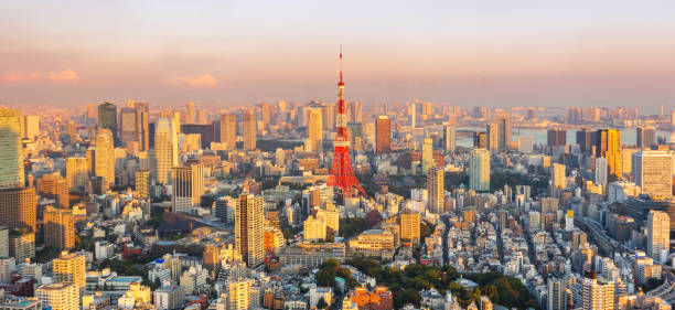 istock Tokyo city skyline at sunset , Japan 1059077434