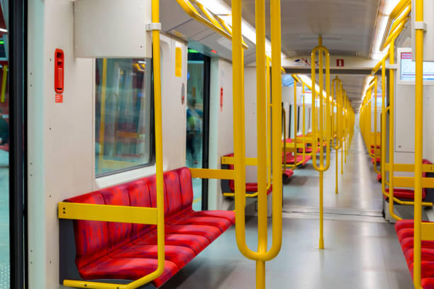 istock The interior of a modern compartment in the subway train 1059086600