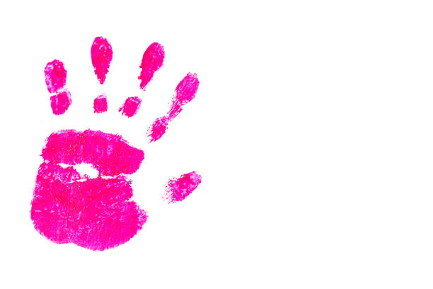istock Handprint by children isolated on a white background 1059086710