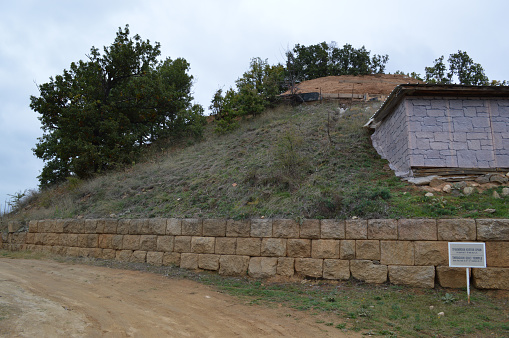 Central Bulgaria - October 16, 2015: Ancient Thracian Cult Complex, Village of Starosel; Interior and exterior; before 1900s (V-IV century BC)