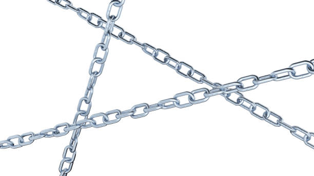 Three Long Metal Chains Stock Photo - Download Image Now - Chain - Object,  Strength, Three Objects - iStock
