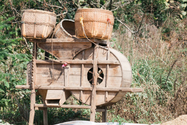 Traditional wooden blowing machine in China.