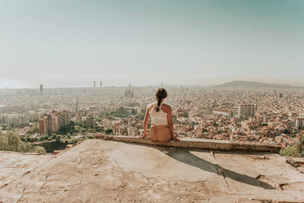 istock Woman looking at Barcelona 1059095358