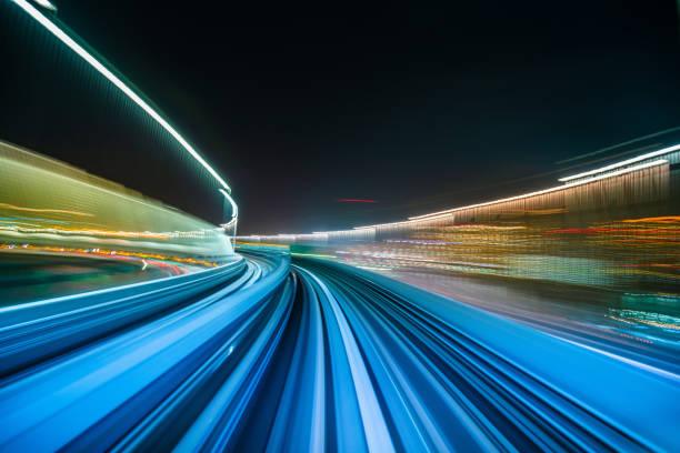 istock Motion blur moving inside tunnel in Tokyo, Japan 1059099376