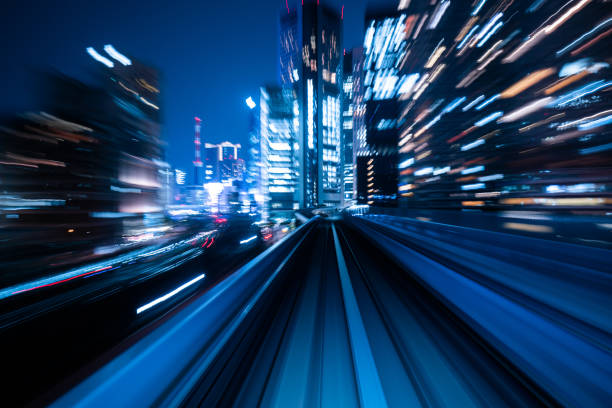 istock Motion blur moving inside tunnel in Tokyo, Japan 1059099458