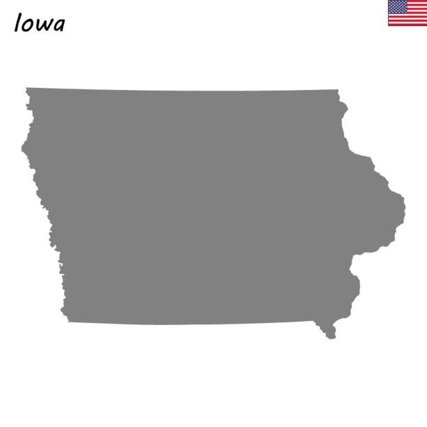 High Quality map state of United States High Quality map state of United States. Iowa iowa stock illustrations