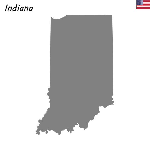 illustrations, cliparts, dessins animés et icônes de haute qualité carte d’état des états-unis d’amérique - indiana