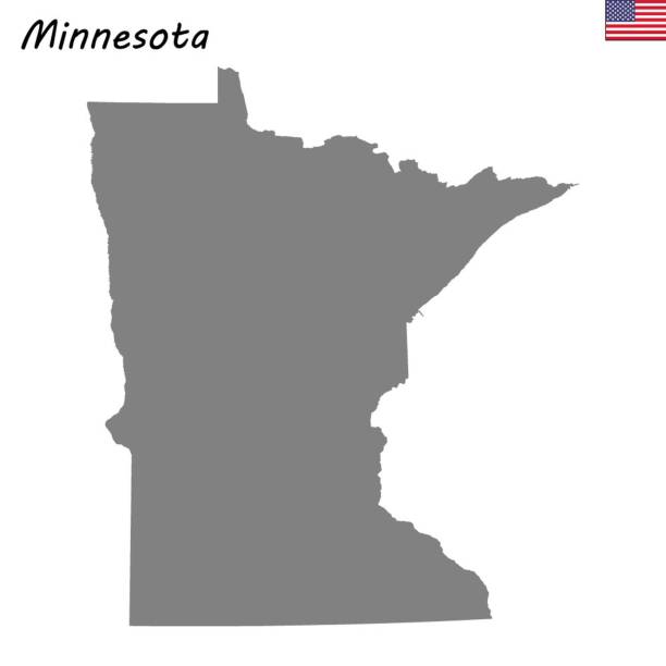 High Quality map state of United States High Quality map state of United States. Minnesota minnesota illustrations stock illustrations