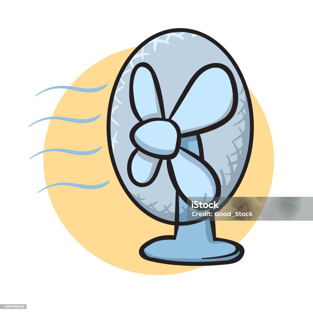 Table Fan Vector Illustration Isolated On White Stock Illustration -  Download Image Now - Electric Fan, Cold And Flu, Cold Temperature - iStock