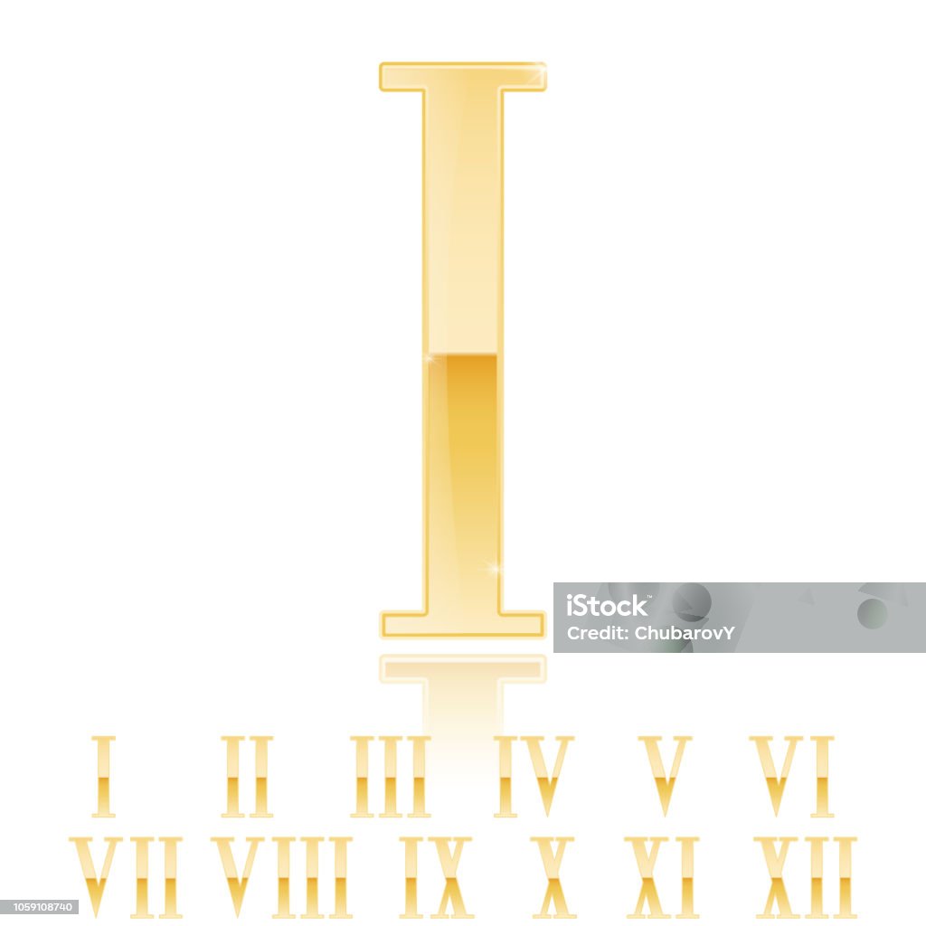로마 숫자 11입니다 골든 3D 기호 0명에 대한 스톡 벡터 아트 및 기타 이미지 - 0명, 1, 3차원 형태 - Istock