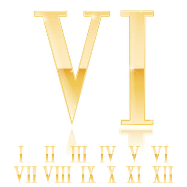 Roman Numeral Six Golden 3d Sign Stock Illustration - Download Image Now -  Number 6, Roman Numeral, Computer Graphic - iStock