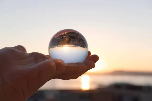 Sunset seen through Glassball