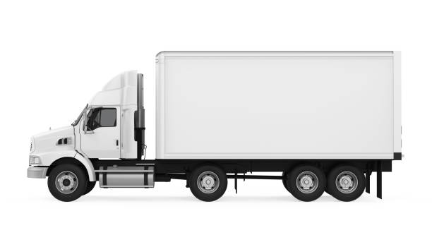 caminhão isolado - truck white semi truck isolated - fotografias e filmes do acervo