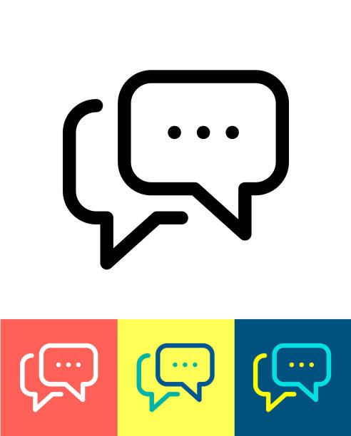 stockillustraties, clipart, cartoons en iconen met pictogram voor spraak-zeepbel - gesprek