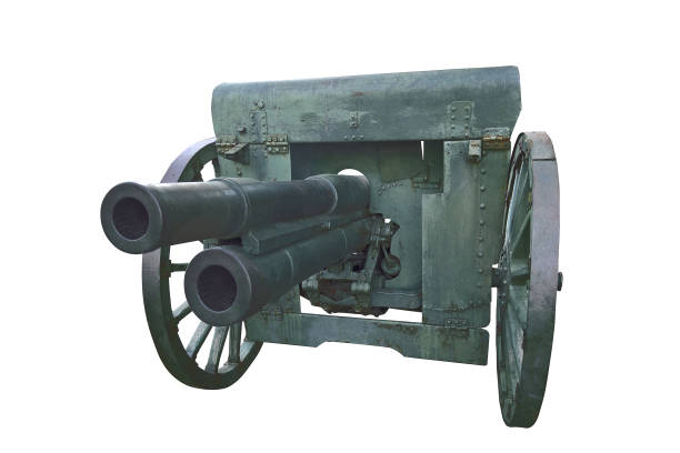 istock beautiful green artillery canon  isolated on white background 1059121042