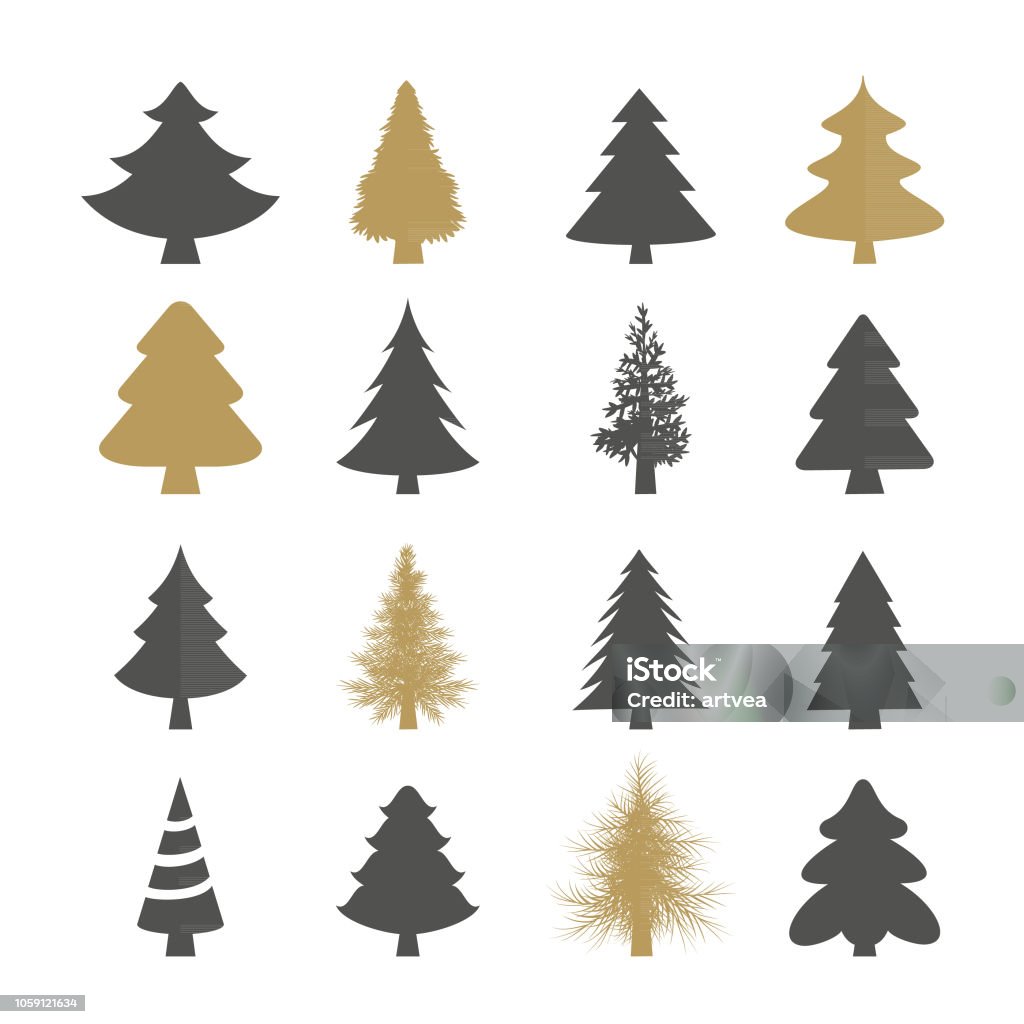 Christmas trees vector set Vector set of the christmas trees Christmas Tree stock vector