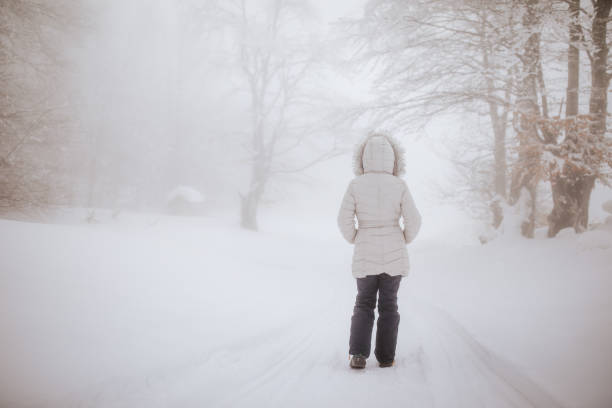istock Winter walk through the foggy mountain 1059124944