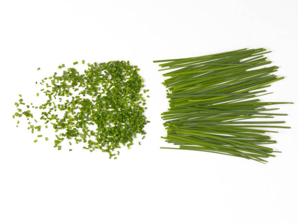 chopped chives stock photo