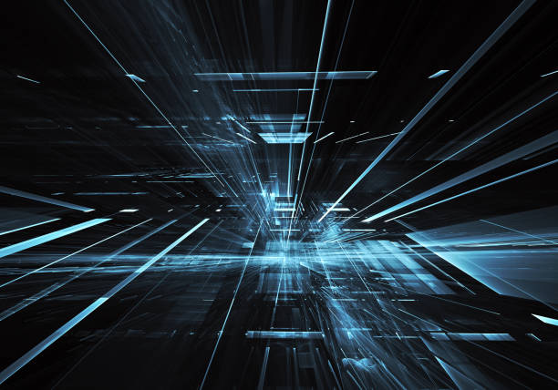 istock Abstract 3D fractal background, texture. Virtual Neon City 1059127206