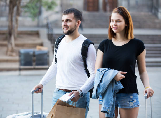 istock Couple going the historic city center 1059128800
