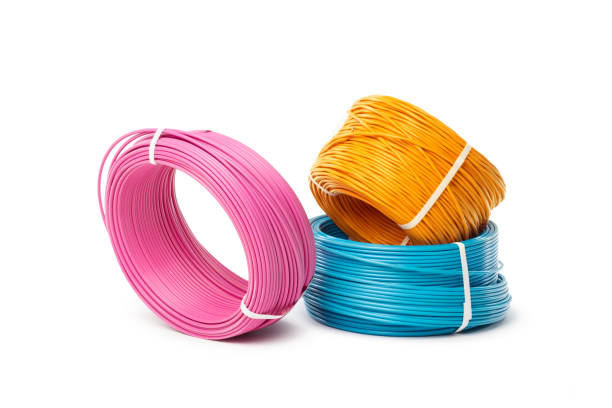 istock Electrical cable, energy and technology equipment isolated on white 1059130108