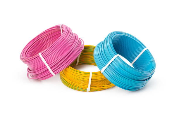 istock Electrical cable, energy and technology equipment isolated on white 1059131376