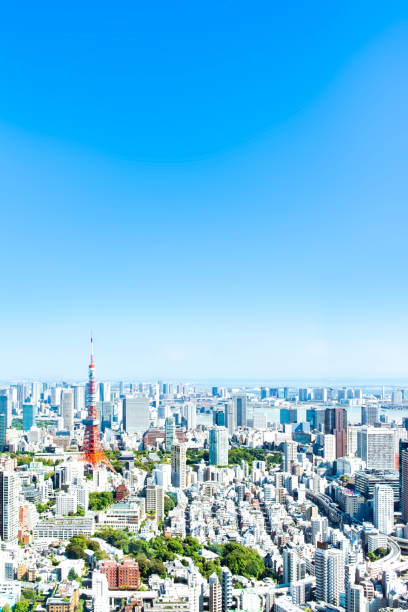 krajobraz tokio - tokyo prefecture building exterior high angle view tokyo tower zdjęcia i obrazy z banku zdjęć