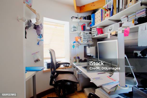 Home Office Stock Photo - Download Image Now - Messy, Working At Home, Home Office