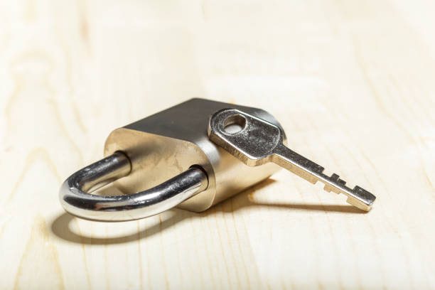 istock check-lock on the wooden table background 1059141548