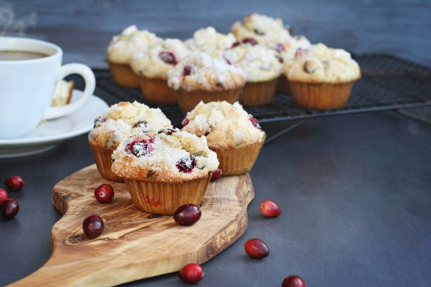 istock Cranberry Muffins on a wood cutting board 1059142168