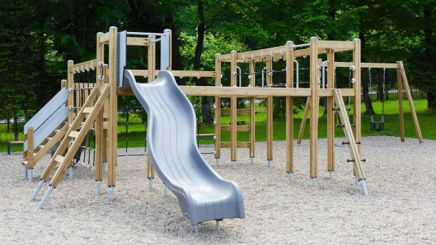 istock Colorful playground on yard in the park. 1059146782