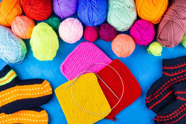 istock girl knits sock knitting needles 1059147042