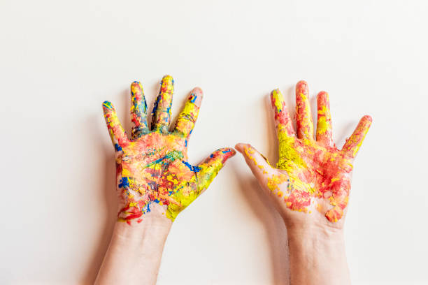 istock Photo of painted hands 1059147886