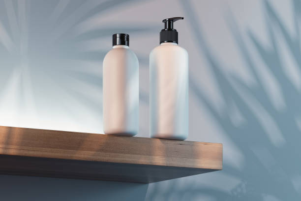 istock Cosmetic Bottle Set for cream, lotion. Blank plastic containers. 3d rendering. 1059147912