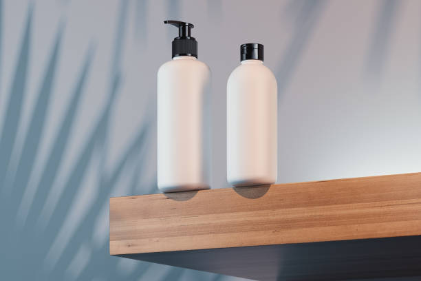 istock Cosmetic Bottle Set for cream, lotion. Blank plastic containers. 3d rendering. 1059147924